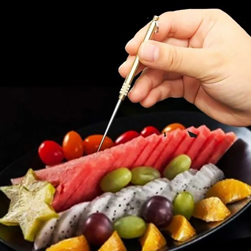 Picnic Toothpick Metal Fruit Fork Toothpick Portable Barbecue Tooth Cleaning Supply with Holder
Picnic Toothpick Metal Fruit Fork Toothpick Portable Barbecue Tooth Cleaning Supply with Holder