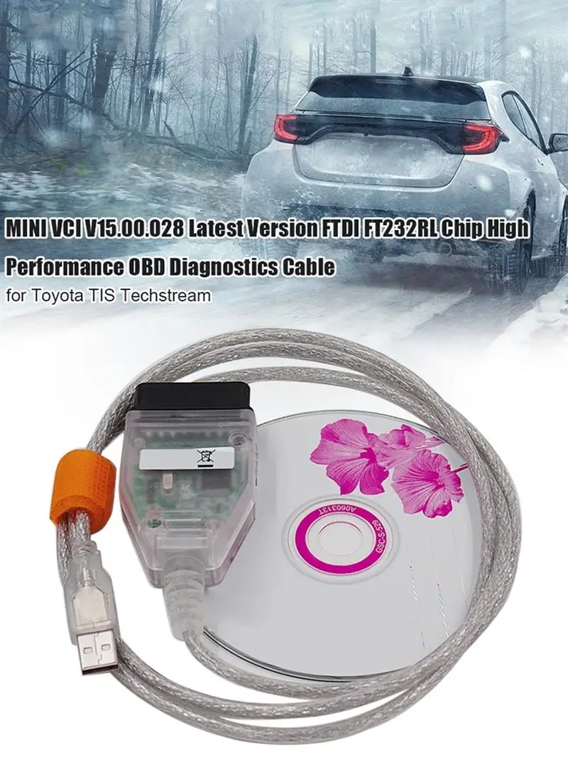 MINI VCI V15.00.028 Latest Version FTDI FT232RL Chip High Performance OBD Diagnostics Cable Toyota/Lexus MINI-VCI TIS Techstream
MINI VCI V15.00.028 Latest Version FTDI FT232RL Chip High Performance OBD Diagnostics Cable Toyota/Lexus MINI-VCI TIS Techstream