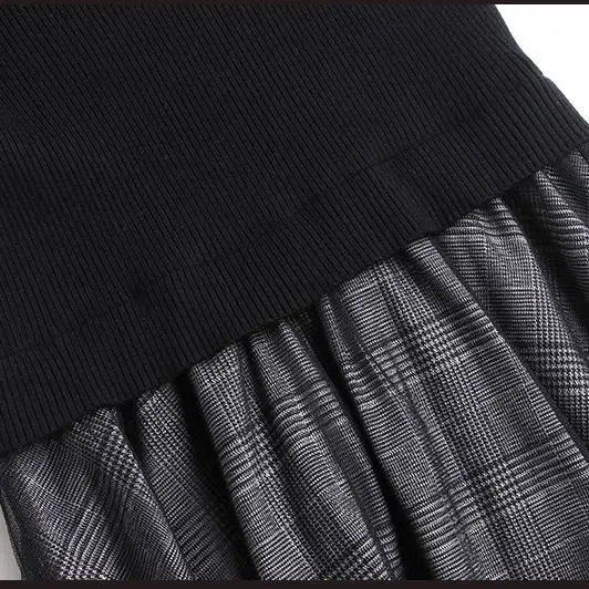 Autumn Winter Women Sweater Dress High Quality Long Sleeve Knitted Vintage Splicing Mesh Lattice Dress Warm Elegant Dresses S28
Autumn Winter Women Sweater Dress High Quality Long Sleeve Knitted Vintage Splicing Mesh Lattice Dress Warm Elegant Dresses S28