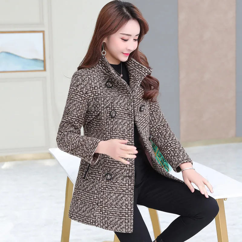 M-3XL Women Wool Blends Padded Coat Autumn Winter 2021 New Fashion Turtleneck Tops Plaid Slim Long Tweed Woolen Outerwear Female
M-3XL Women Wool Blends Padded Coat Autumn Winter 2021 New Fashion Turtleneck Tops Plaid Slim Long Tweed Woolen Outerwear Female
