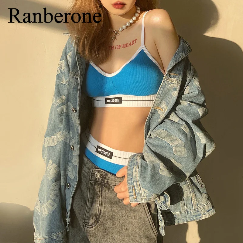 Пляжный комплект Ranberone из двух предметов, бикини, Женский Топ без рукавов с вышивкой буквами + шорты, подходящие шорты, наряд для отпуска
Пляжный комплект Ranberone из двух предметов, бикини, Женский Топ без рукавов с вышивкой буквами + шорты, подходящие шорты, наряд для отпуска