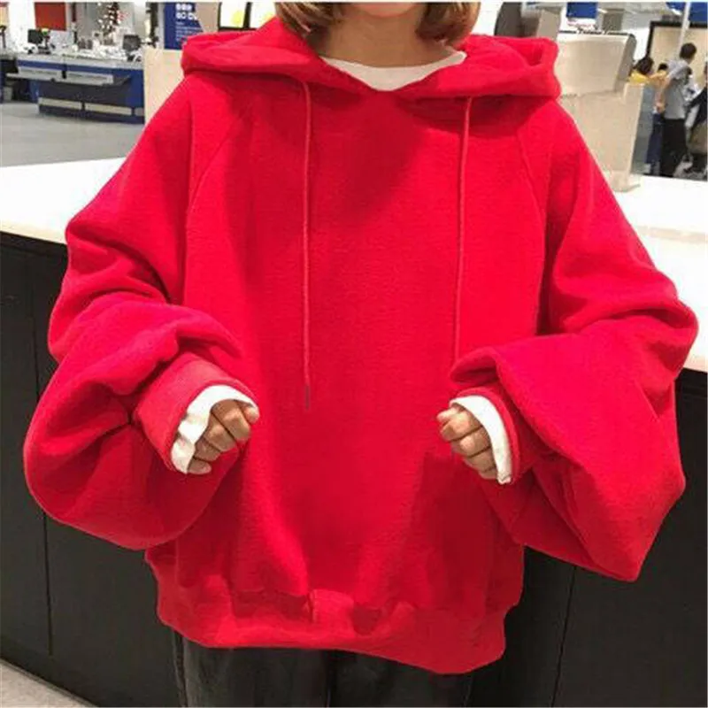 Female Fashion Sweatshirts Casual Loose Long Sleeve Oversize Thicken Hoodies 3 Color Autumn Winter Women Hoodie Solid Pullover
Female Fashion Sweatshirts Casual Loose Long Sleeve Oversize Thicken Hoodies 3 Color Autumn Winter Women Hoodie Solid Pullover