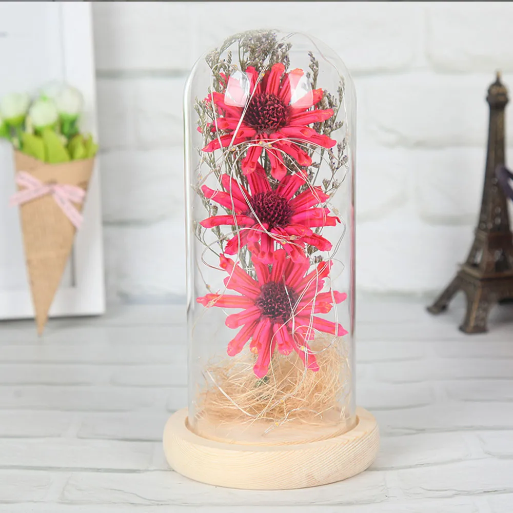 LED Flower Gift Crafts Artificial Sunflower Material: Glass; Cloth Decoration Plastic Transparent Glass Cover Dried Flowers
LED Flower Gift Crafts Artificial Sunflower Material: Glass; Cloth Decoration Plastic Transparent Glass Cover Dried Flowers
