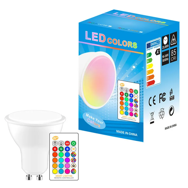RGB GU10 LED Bulb Light Color Changing Dimmable Controller Changing Magic Light + IR Remote Control
RGB GU10 LED Bulb Light Color Changing Dimmable Controller Changing Magic Light + IR Remote Control