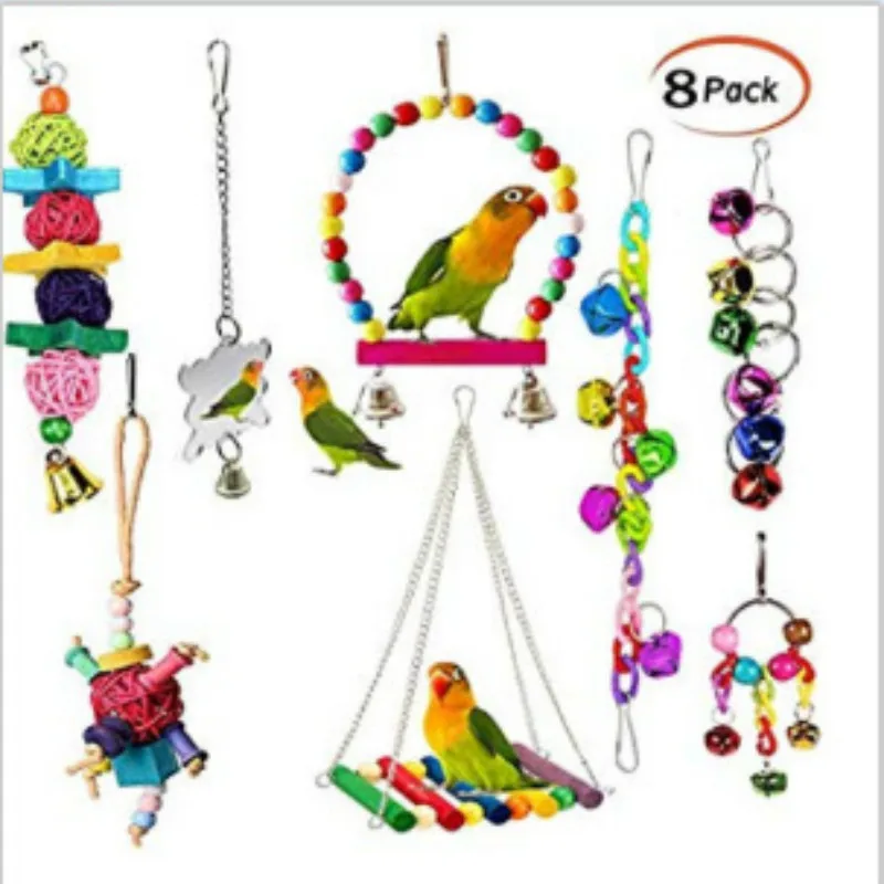 8-Piece Combination Pet Bird Toy Small Parrot Toy Set To Enhance Feelings Relieve Biting and Relieve Boredom
8-Piece Combination Pet Bird Toy Small Parrot Toy Set To Enhance Feelings Relieve Biting and Relieve Boredom