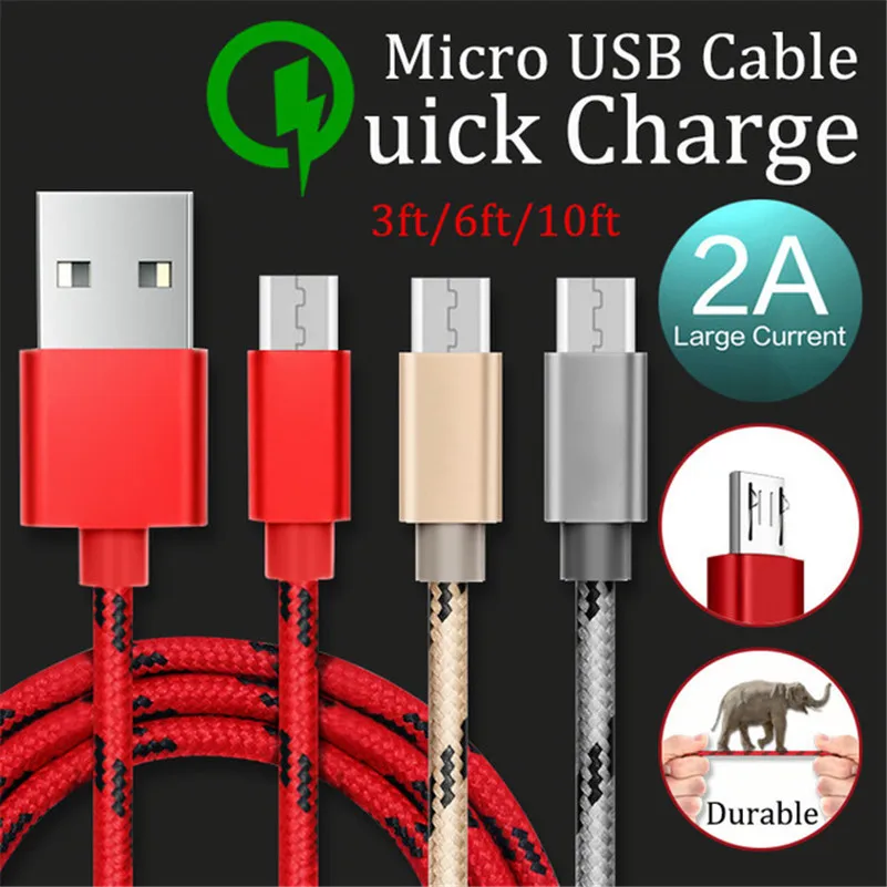 Micro USB Cable 2.4A Nylon Fast Charging USB Data Cable For Xiaomi Redmi 9A 9C Samsung LG Android Micro USB Mobile Phone Cables
Micro USB Cable 2.4A Nylon Fast Charging USB Data Cable For Xiaomi Redmi 9A 9C Samsung LG Android Micro USB Mobile Phone Cables