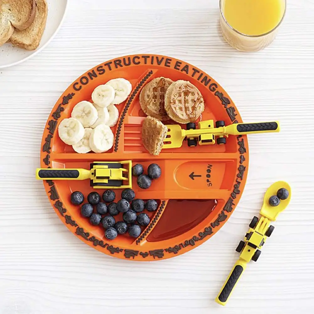 Compartment Children's Plate Bulldozer Excavator Shovel Learning Spoon and Fork Kids Cutlery Set Toddlers Tableware Infant Feedi
Compartment Children's Plate Bulldozer Excavator Shovel Learning Spoon and Fork Kids Cutlery Set Toddlers Tableware Infant Feedi
