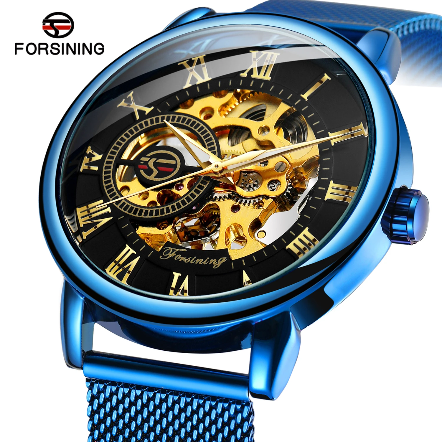 

Forsining Business Stainless Steel Strap Men Automatic Mechanical Wrist Watch Male 30 ATM Waterproof Clock relogio masculino