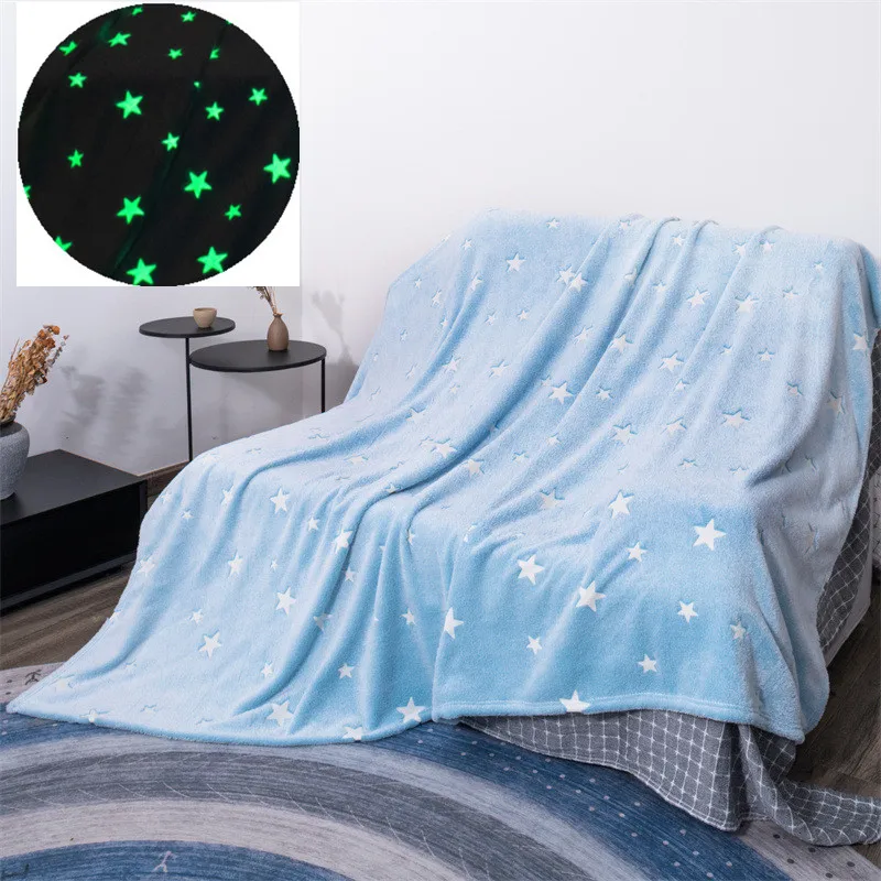 Decorative Sofa Blanket Sky Blue Stars Luminous Glow in Dark Kids Napping Blanket Magical Dress for New Year 2022
Decorative Sofa Blanket Sky Blue Stars Luminous Glow in Dark Kids Napping Blanket Magical Dress for New Year 2022