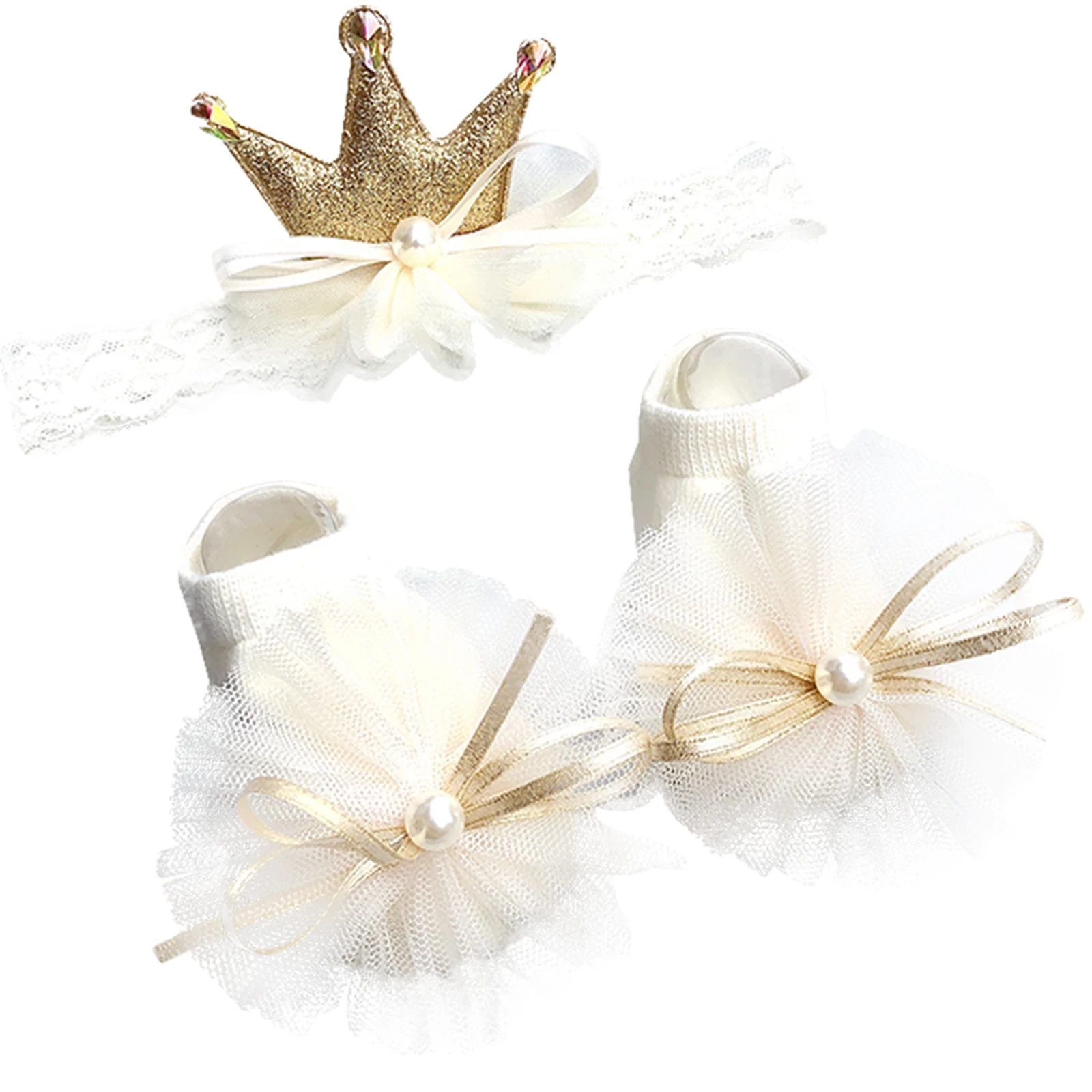 Kids Socks Headband Set, Baby Lace Trim Short Tube Socks+ Crown Hairband for Girls, 0-15 Months
Kids Socks Headband Set, Baby Lace Trim Short Tube Socks+ Crown Hairband for Girls, 0-15 Months