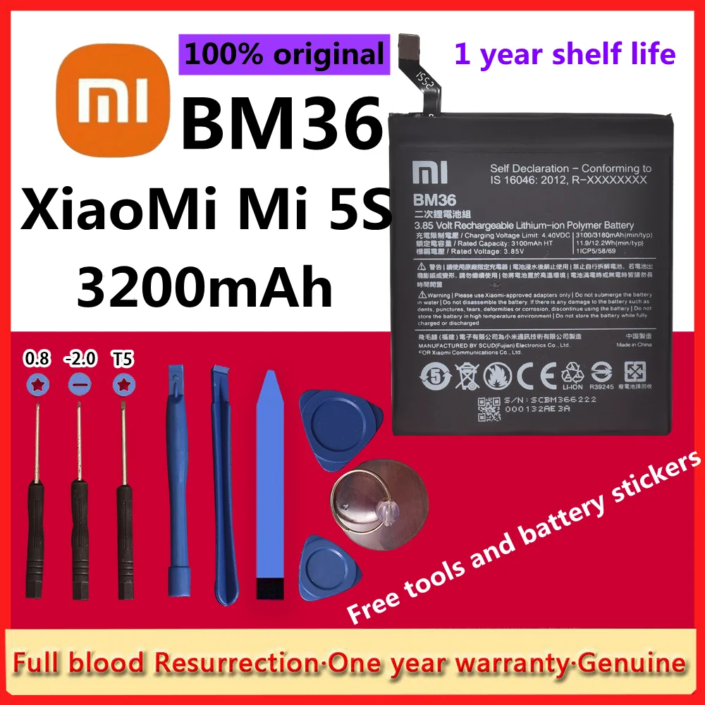 Xiaomi Battery BM35 BM36 BM22 BM45 BM46 for Mi5 5S 4C Redmi Note 2 3 Pro Replacement Phone Bateria High Capacity Tracking Tools
Xiaomi Battery BM35 BM36 BM22 BM45 BM46 for Mi5 5S 4C Redmi Note 2 3 Pro Replacement Phone Bateria High Capacity Tracking Tools