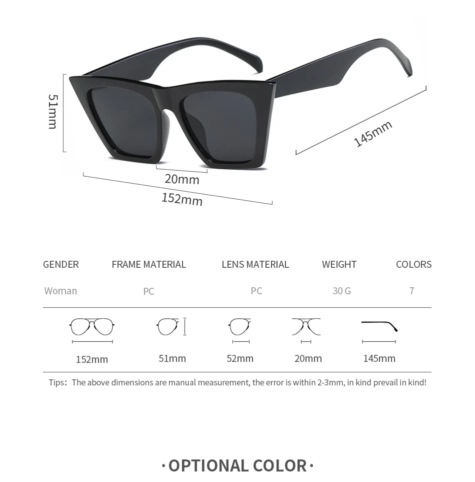 Fashion Square Sunglasses Women Designer Luxury Women Cat Eye Sun Glasses For Women Vintage Large Frame Women's Fashion Glasses
Fashion Square Sunglasses Women Designer Luxury Women Cat Eye Sun Glasses For Women Vintage Large Frame Women's Fashion Glasses