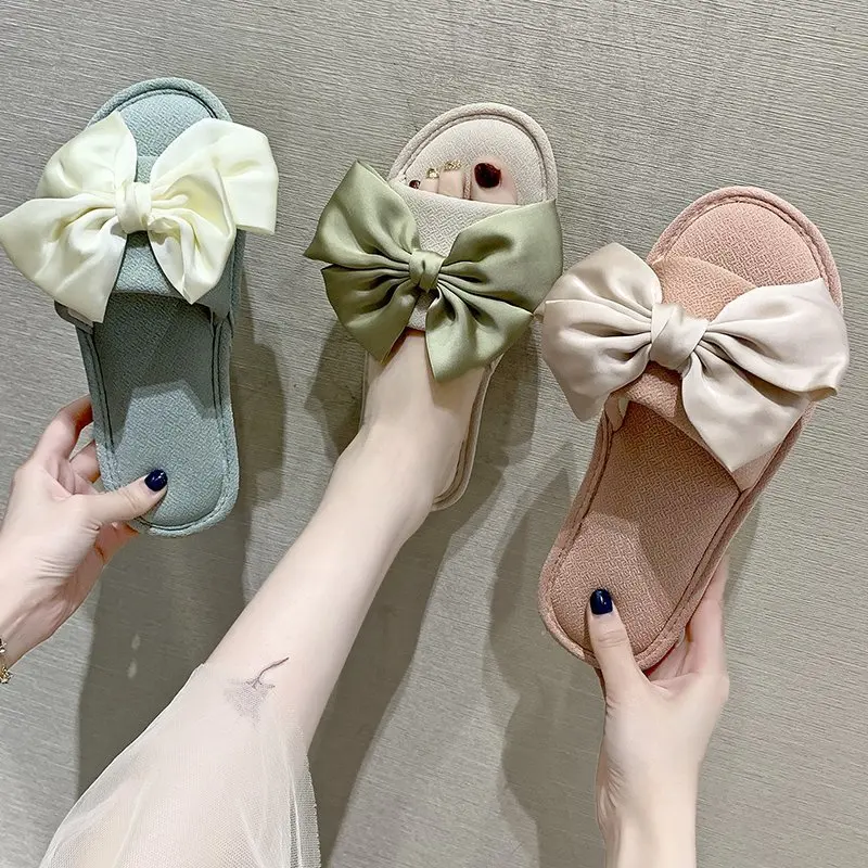 Women Spring Autumn Cotton Shoes 2021 New Open Toe Indoor Butterfly-Knot Slippers Women's Flip Flops Ladies House Soft Slides
Women Spring Autumn Cotton Shoes 2021 New Open Toe Indoor Butterfly-Knot Slippers Women's Flip Flops Ladies House Soft Slides