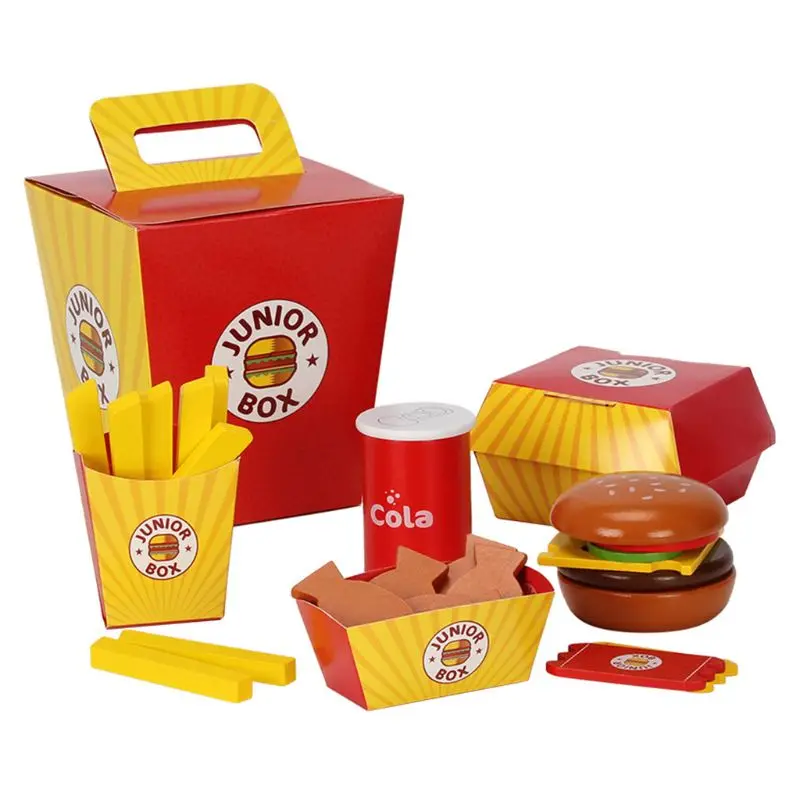 Children Simulation Wooden Burger Set Meal Hamburger Fries Baby Play House Toy Parent-child Interactive Game
Children Simulation Wooden Burger Set Meal Hamburger Fries Baby Play House Toy Parent-child Interactive Game
