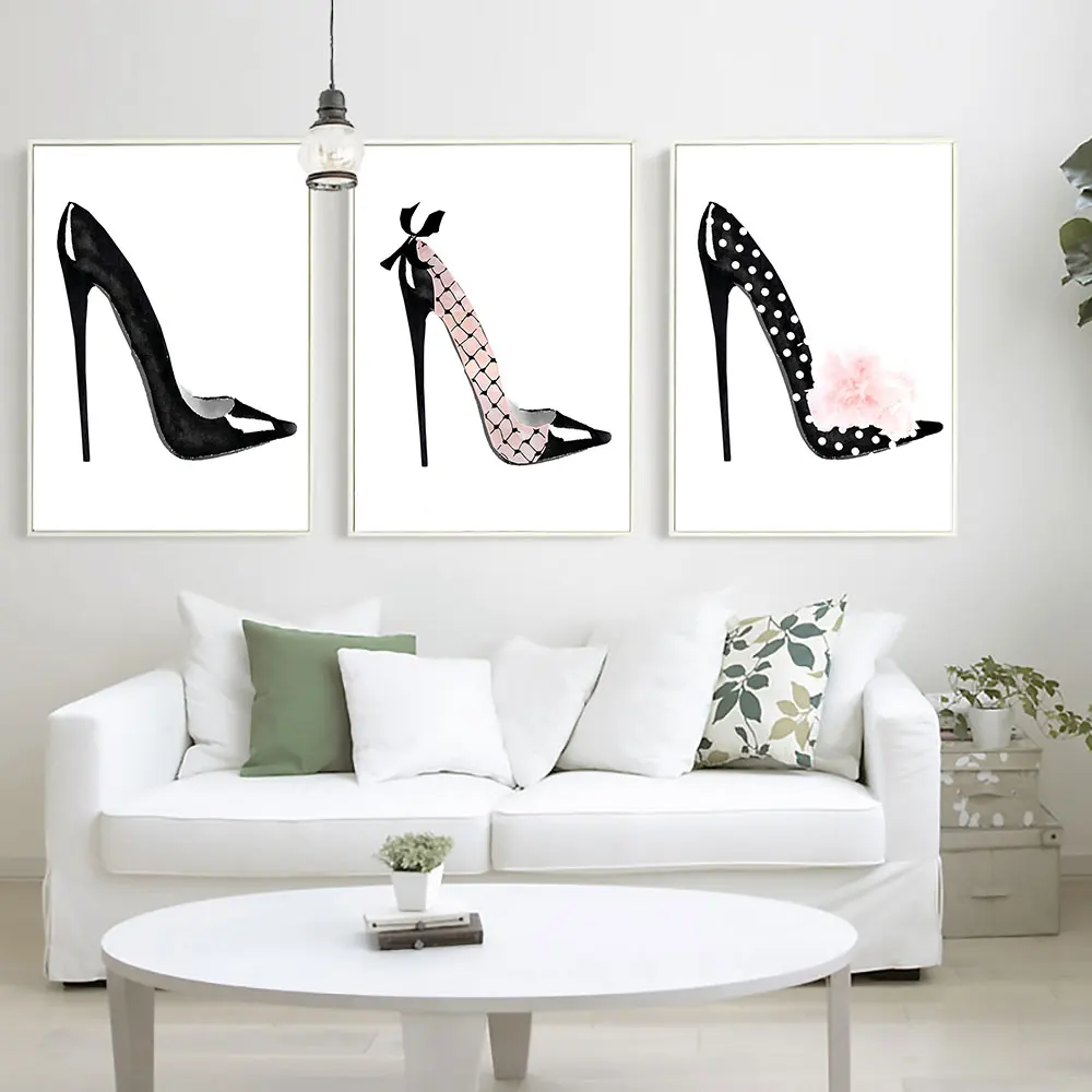 Fashion High Heels Poster Lady Chic Shoe Canvas Painting Black and pink Art Print Norbic Wall Picture For Living Room Home Decor
Fashion High Heels Poster Lady Chic Shoe Canvas Painting Black and pink Art Print Norbic Wall Picture For Living Room Home Decor