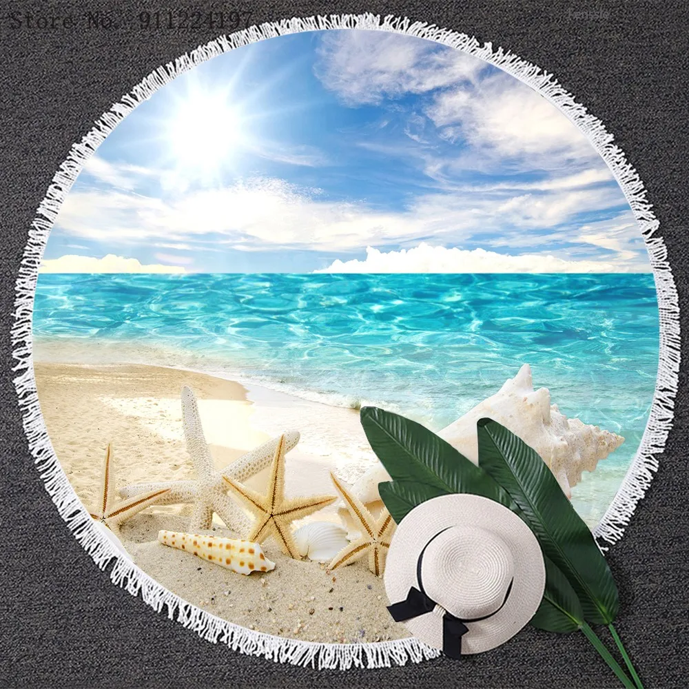 Scenery Round Beach Towel Sand Beach Conch Printing Sunscreen Shawl Absorbent Quick-drying Bath Towel Swimming Beach Accessories
Scenery Round Beach Towel Sand Beach Conch Printing Sunscreen Shawl Absorbent Quick-drying Bath Towel Swimming Beach Accessories
