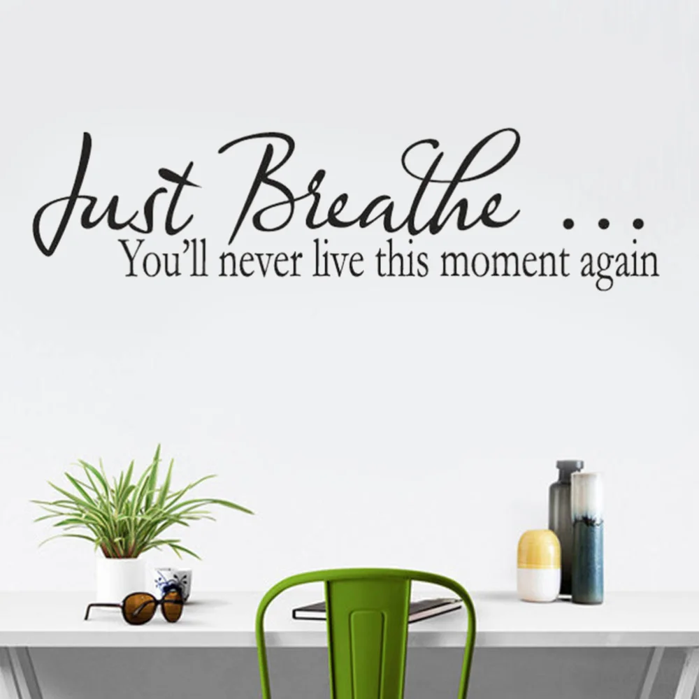 Just Breathe You Will Never Live This Moment Again Quote Wall Decal Vinyl Sayings Wallpaper (Black)
Just Breathe You Will Never Live This Moment Again Quote Wall Decal Vinyl Sayings Wallpaper (Black)