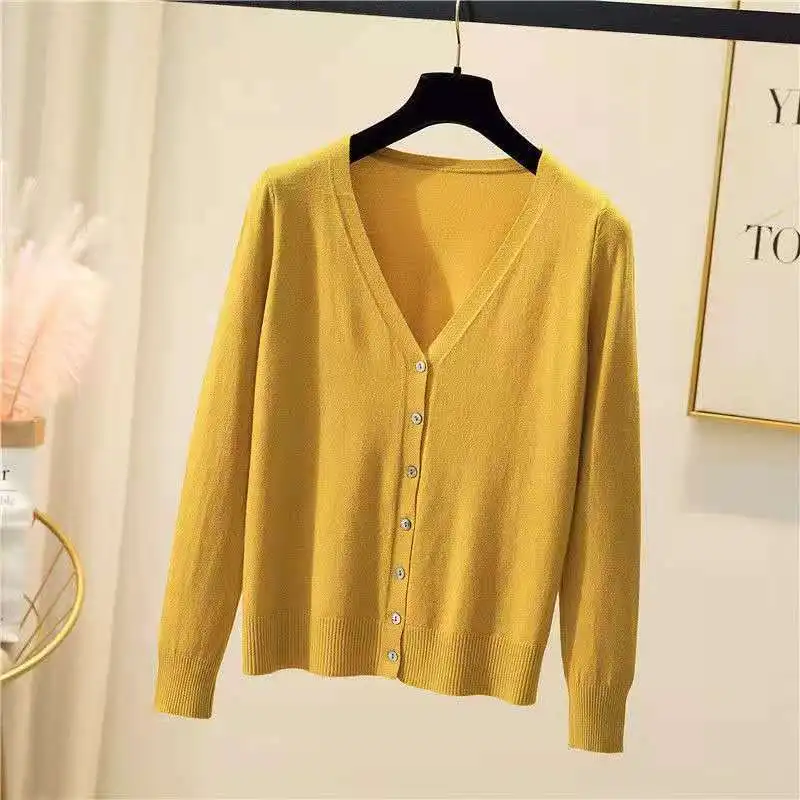 Knitted Cardigan Women Spring / Autumn Short Solid Color Long Sleeve Base Coat Loose Shawl Air Conditioning Shirt Female Sweater
Knitted Cardigan Women Spring / Autumn Short Solid Color Long Sleeve Base Coat Loose Shawl Air Conditioning Shirt Female Sweater