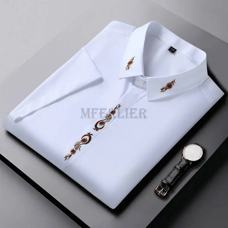 high quality Plus size 12XL summer shirts men formal short sleeve france shirt office loose White dress shirt embroidery 10XL 70
high quality Plus size 12XL summer shirts men formal short sleeve france shirt office loose White dress shirt embroidery 10XL 70