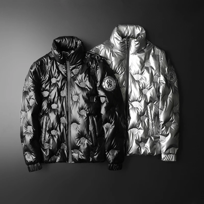 Silver Winter Men's Down Jacket Fashion Stand Collar Letters Design Winter Jackets Male Outerwear Clothing F5012
Silver Winter Men's Down Jacket Fashion Stand Collar Letters Design Winter Jackets Male Outerwear Clothing F5012
