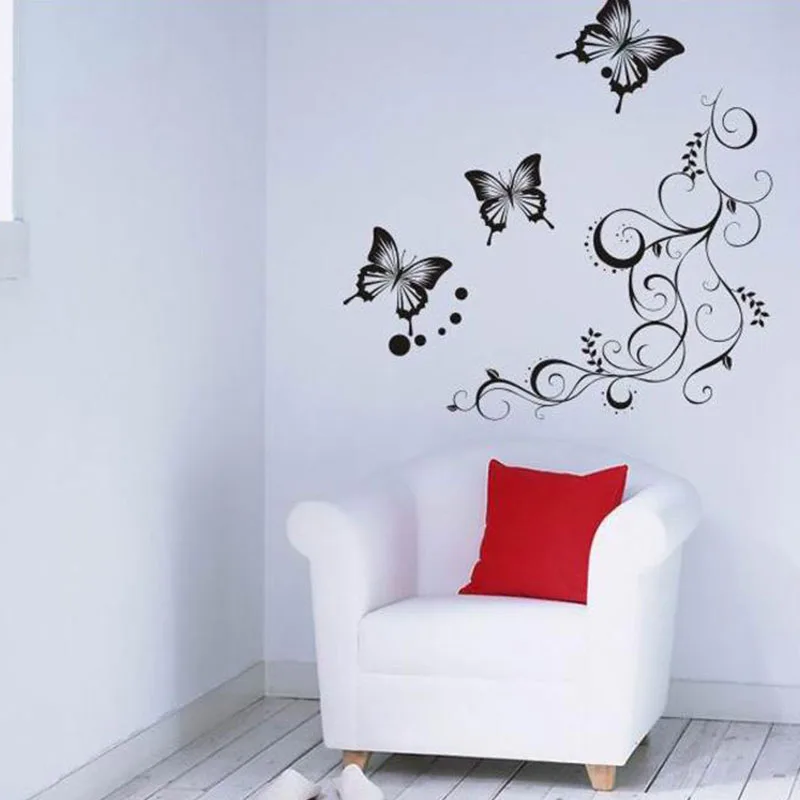 Classical Black Flower Vine Butterfly Wall Stickers Home Decor Living Room Furniture Fridge Bedroom Wall Decals Diy Mural Art
Classical Black Flower Vine Butterfly Wall Stickers Home Decor Living Room Furniture Fridge Bedroom Wall Decals Diy Mural Art