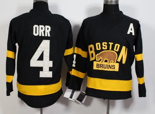 

Bruins #4 Bobby Orr Ice Hockey Jersey Mens Embroidery Stitched Customize any number and name Jerseys