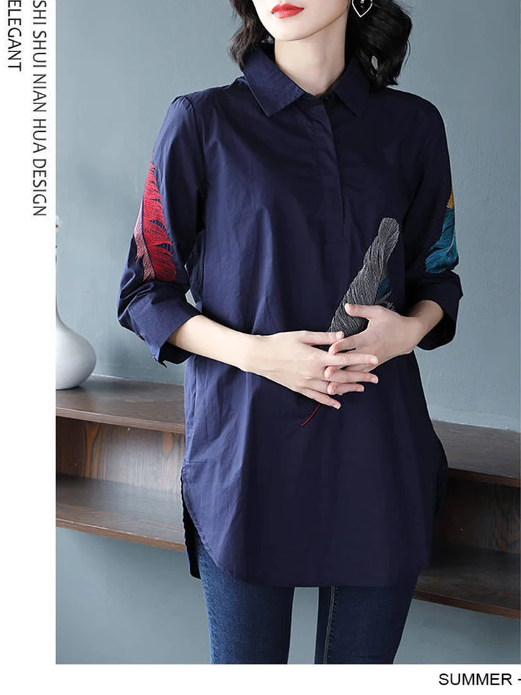 traf za spring long-sleeved embroidery Korean casual wild blouse female haut femme tunics trf zaraing
traf za spring long-sleeved embroidery Korean casual wild blouse female haut femme tunics trf zaraing