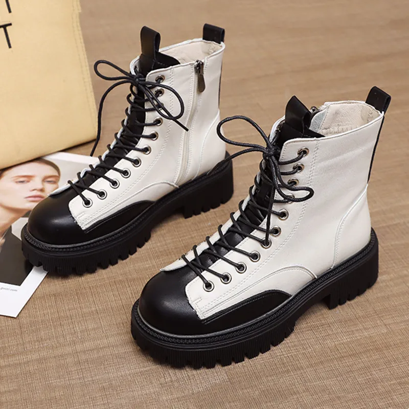 Women's Shoes Luxury Designer Women Boots Fashion Lace Up Thick Heel Shoes Woman Round Toe All-match Leisure Ladies Ankle Boots
Women's Shoes Luxury Designer Women Boots Fashion Lace Up Thick Heel Shoes Woman Round Toe All-match Leisure Ladies Ankle Boots