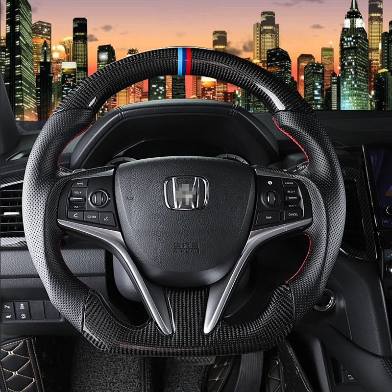 Carbon fiber steering wheel For Honda urv AVANCIER Professionally customized with leather
Carbon fiber steering wheel For Honda urv AVANCIER Professionally customized with leather