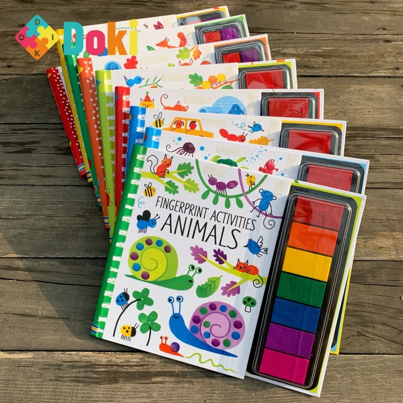 Children Fingerprinting Books with Rubber Stamps Ink Pad kids Activities Doodling Book Animal Garden Kindergarten DIY Craft Toy
Children Fingerprinting Books with Rubber Stamps Ink Pad kids Activities Doodling Book Animal Garden Kindergarten DIY Craft Toy