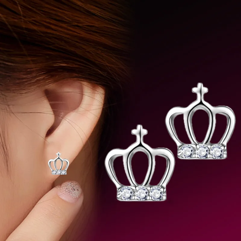 New Silver Women's Jewelry Fashion Tiny 9mmX9mm Crown With CZ Stud Earrings Gift For Girls Kid Lady
New Silver Women's Jewelry Fashion Tiny 9mmX9mm Crown With CZ Stud Earrings Gift For Girls Kid Lady