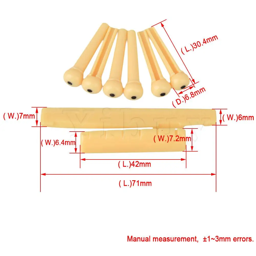 Yibuy 6x Yellow Guitar Plastic Bone Bridge Saddle Nut and Pins for Acoustic Guitar 
Yibuy 6x Yellow Guitar Plastic Bone Bridge Saddle Nut and Pins for Acoustic Guitar