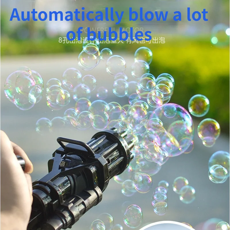 Gatling Kids Bubble Gun Toys Summer Automatic Soapy Bubble Machine for Infants Indoor and Outdoor Wedding Bubbles Toys for Kids
Gatling Kids Bubble Gun Toys Summer Automatic Soapy Bubble Machine for Infants Indoor and Outdoor Wedding Bubbles Toys for Kids