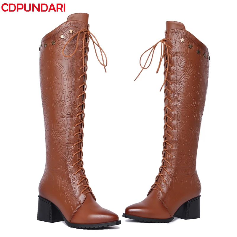 Sexy Pointed Toe Genuine Leather High Heels Knee High Boots Women Ladies Autumn Winter Long Boots Shoes Black Brown
Sexy Pointed Toe Genuine Leather High Heels Knee High Boots Women Ladies Autumn Winter Long Boots Shoes Black Brown