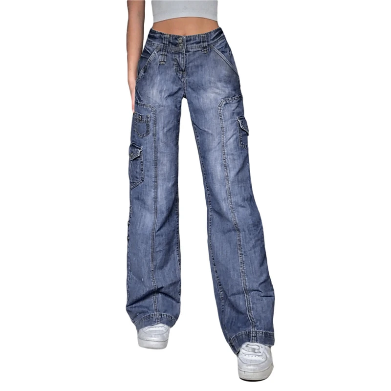 Hirigin Woman High Waist Wide Leg Pants Vintage Aesthetic 90s Korean Denim Trousers Streetwear Cargo Pants Baggy Mom Jeans
Hirigin Woman High Waist Wide Leg Pants Vintage Aesthetic 90s Korean Denim Trousers Streetwear Cargo Pants Baggy Mom Jeans