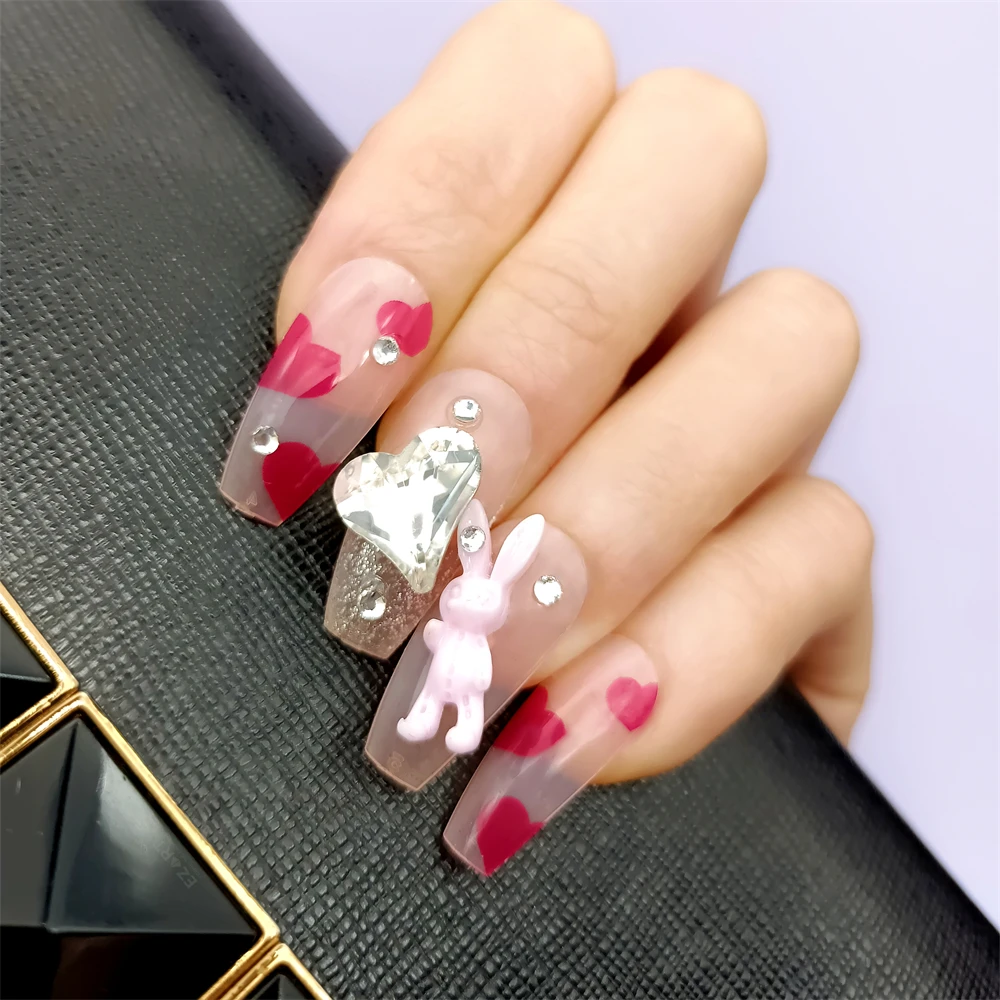 Милый Пасхальный кролик, декоративные накладные ногти розового цвета с 3D искусственными кристаллами и сердцами, прозрачная палочка на ногт...
Милый Пасхальный кролик, декоративные накладные ногти розового цвета с 3D искусственными кристаллами и сердцами, прозрачная палочка на ногт...