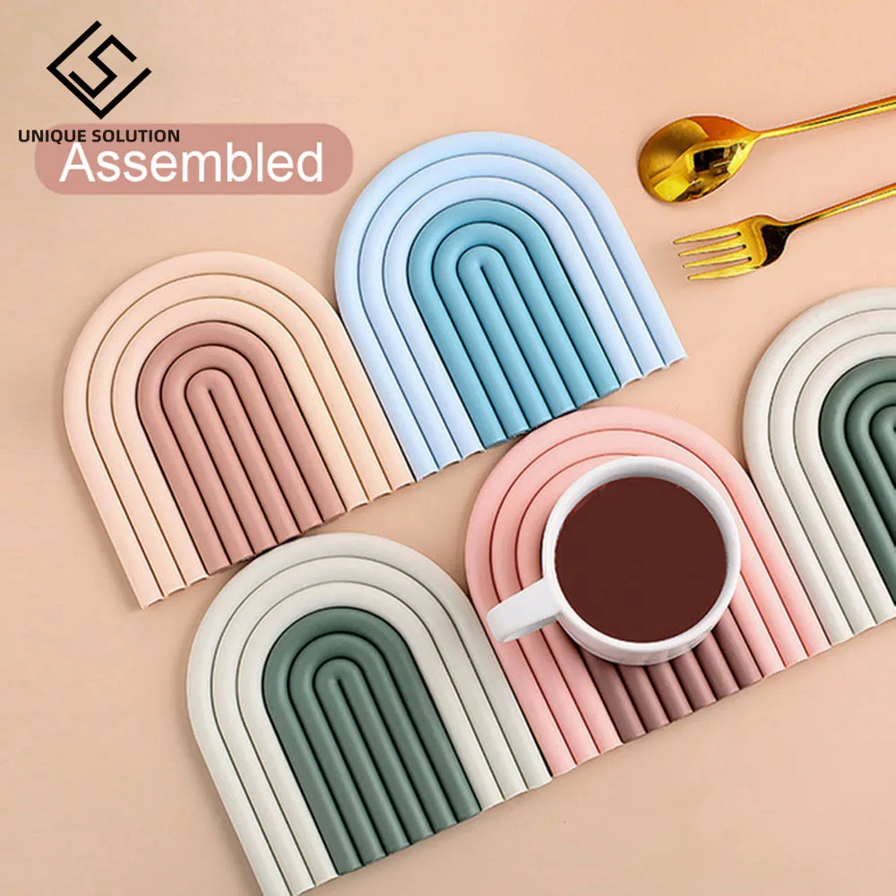 Nordic style Silicone Removable Rainbow Coasters Insulation Pads Cup Mat Plate Non Slip Placemat Home Decor Kitchen Accessories
Nordic style Silicone Removable Rainbow Coasters Insulation Pads Cup Mat Plate Non Slip Placemat Home Decor Kitchen Accessories
