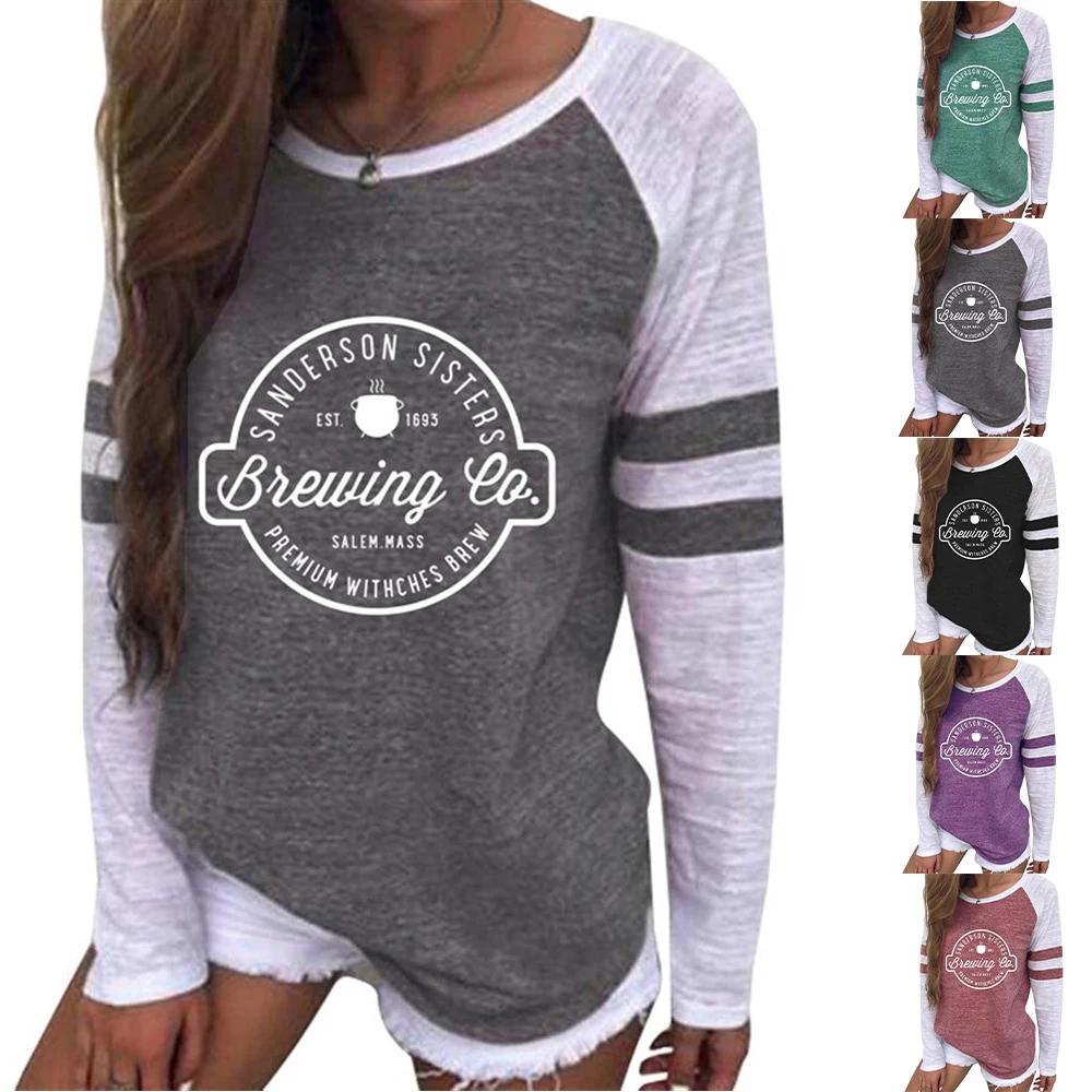 Womens Fashion Round Neck Pullover Letter Printing Long Sleeve Pullover Loose Tops Ladies Casual Loose Tops Wearing Clothes
Womens Fashion Round Neck Pullover Letter Printing Long Sleeve Pullover Loose Tops Ladies Casual Loose Tops Wearing Clothes