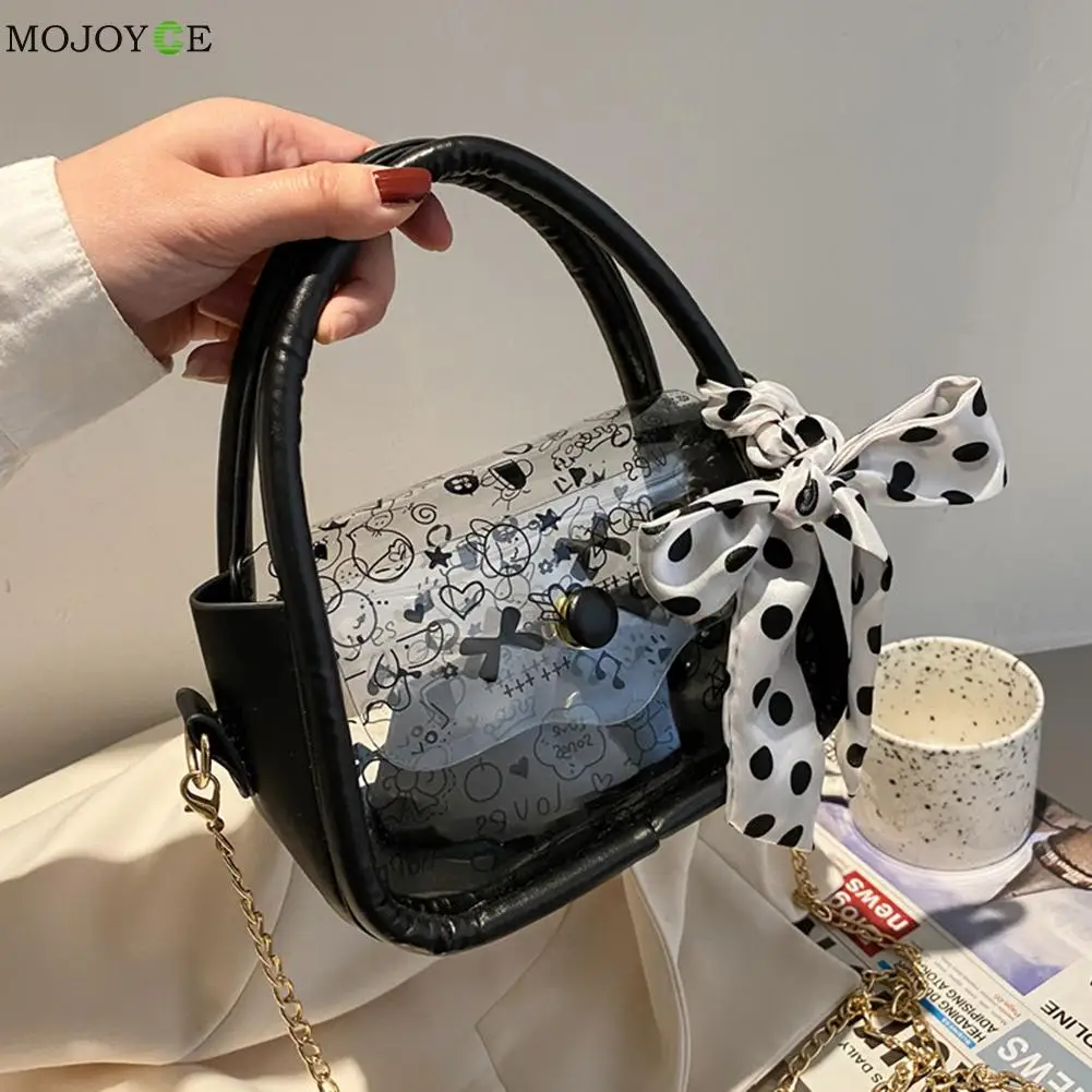 Fashion Women PU Leather Patchwork Transparent Graffiti Printing Crossbody Shoulder Messenger Bag Casual Ladies Silk Scarf Chain
Fashion Women PU Leather Patchwork Transparent Graffiti Printing Crossbody Shoulder Messenger Bag Casual Ladies Silk Scarf Chain