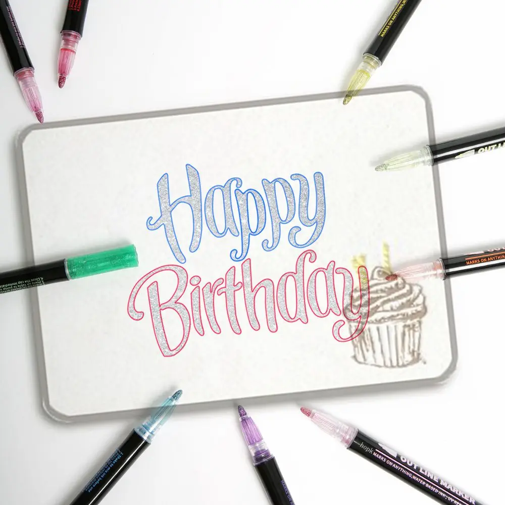 8 /12 Pcs/set Double Line Pen Outline Paint Marker Pen for Diy Album Scrapbooking Metal Marker Glitter Drawing Painting Doodling
8 /12 Pcs/set Double Line Pen Outline Paint Marker Pen for Diy Album Scrapbooking Metal Marker Glitter Drawing Painting Doodling