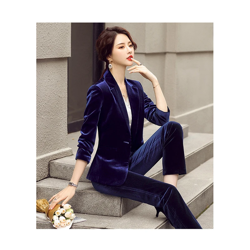 Women's Sets Gold velvet new autumn and winter fashion business suit two-piece suit 2 piece set women clothing
Women's Sets Gold velvet new autumn and winter fashion business suit two-piece suit 2 piece set women clothing