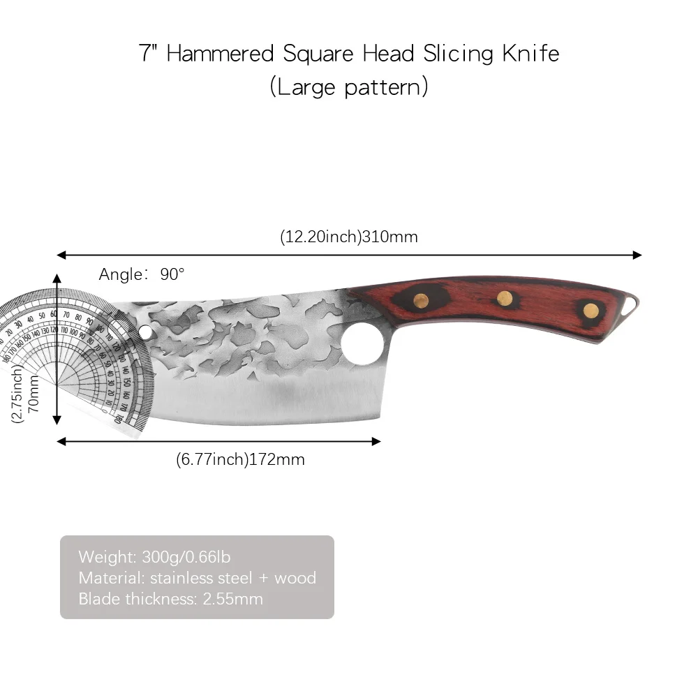 Sowoll Kitchen Knife Cleaver Stainless Steel 7 Inch Vegetable Meat Slicer Cutter Cooking Beef Knife Tool Full Tang Wood Handle
Sowoll Kitchen Knife Cleaver Stainless Steel 7 Inch Vegetable Meat Slicer Cutter Cooking Beef Knife Tool Full Tang Wood Handle