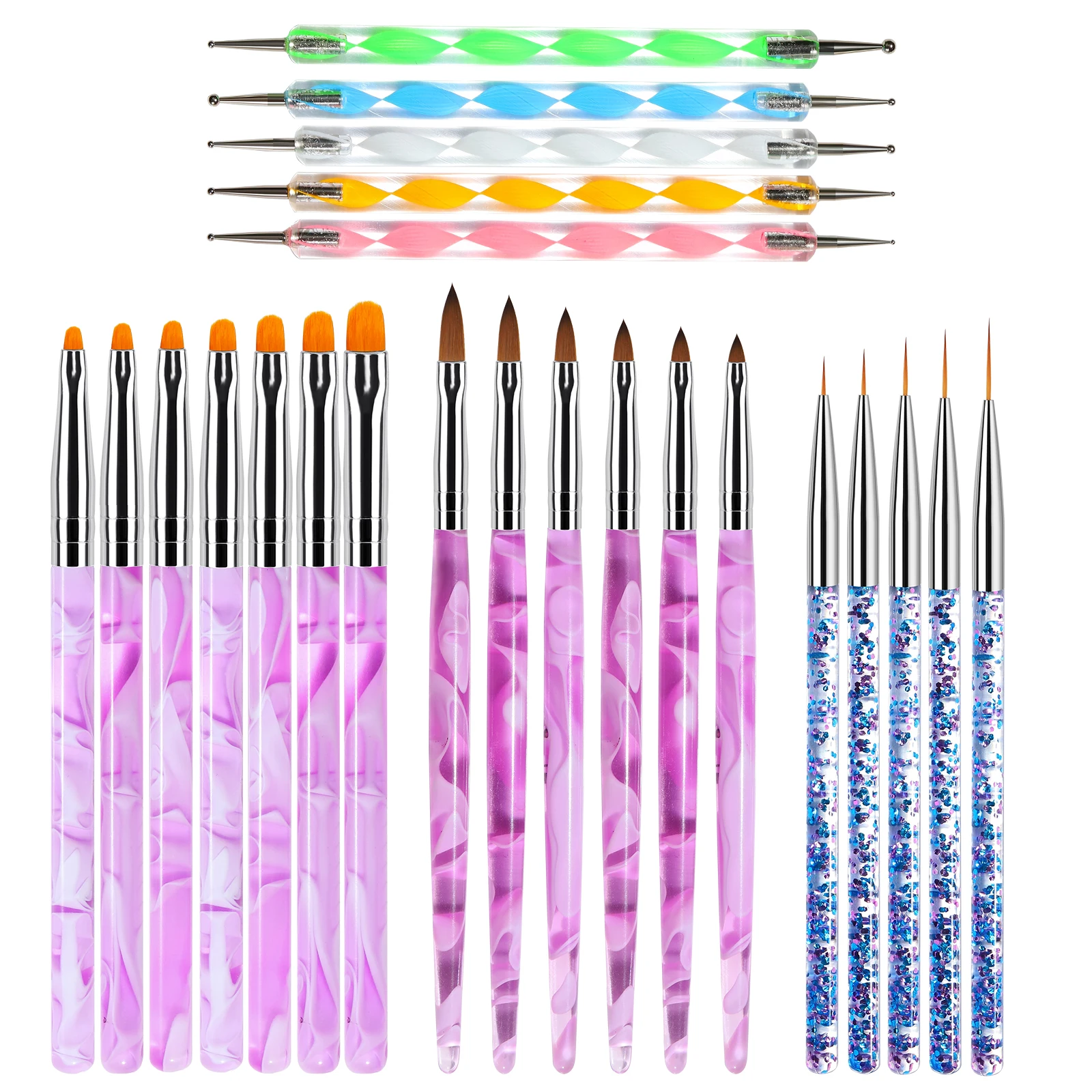 

15-23Pcs/Set Nail Art Brushes Phototherapy Drawing Pen and Nails Dotting Pens Painting UV Gel Polish Manicure Accessory Tool