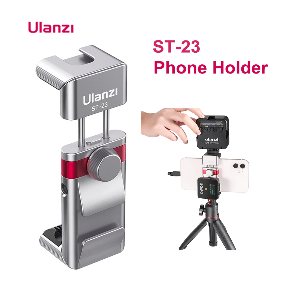 Ulanzi ST-23 Phone Holder Foldable Handheld Phone Stabilizer Clip 1/4'' Screw Cold Shoe Tripod Mount for Mic Fill Light Vlog
Ulanzi ST-23 Phone Holder Foldable Handheld Phone Stabilizer Clip 1/4'' Screw Cold Shoe Tripod Mount for Mic Fill Light Vlog