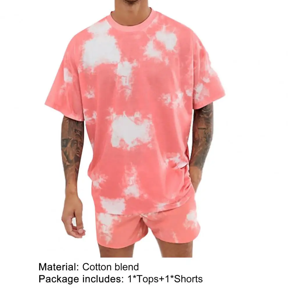 Men Sports Suit O-neck Short Sleeve Summer Tie-dye Print Leisure Male T-shirt Short Set Plus size Running Sports Fitness Sets 
Men Sports Suit O-neck Short Sleeve Summer Tie-dye Print Leisure Male T-shirt Short Set Plus size Running Sports Fitness Sets