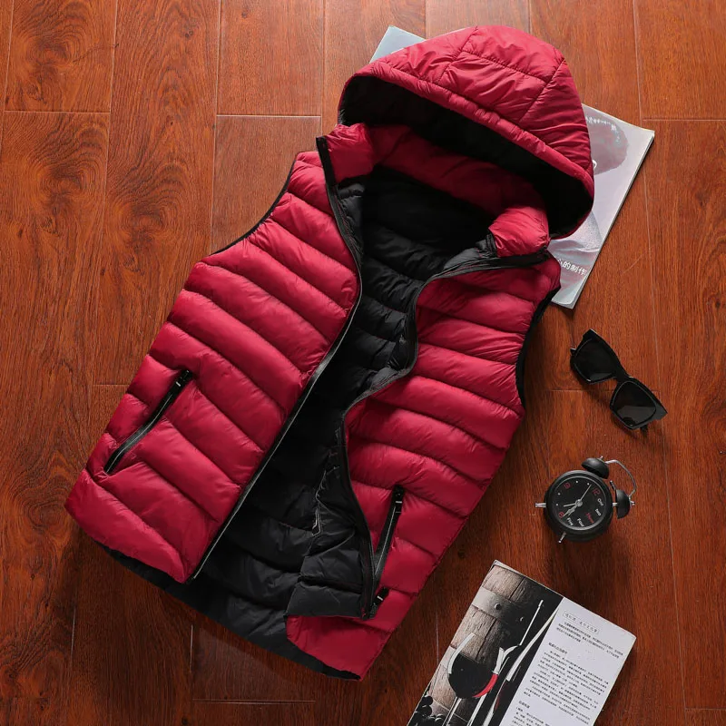 Mens Vest Men Jacket Men Sleeveless Men Casual Slim Fit Thick Warm Outwear Vest Winter Hooded Vest thick windproof vest gilet
Mens Vest Men Jacket Men Sleeveless Men Casual Slim Fit Thick Warm Outwear Vest Winter Hooded Vest thick windproof vest gilet