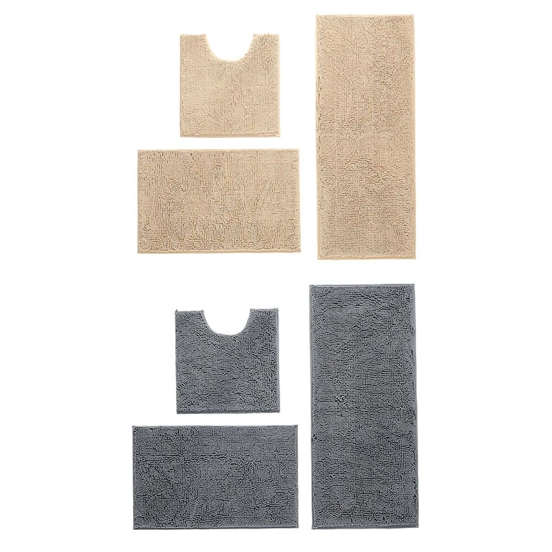 6Pcs Bathroom Rug Set Non Slip Chenille Bath Rugs Washable Absorbent Plush Shaggy Bath Mats for Tub,Shower-Camel & Gray
6Pcs Bathroom Rug Set Non Slip Chenille Bath Rugs Washable Absorbent Plush Shaggy Bath Mats for Tub,Shower-Camel & Gray