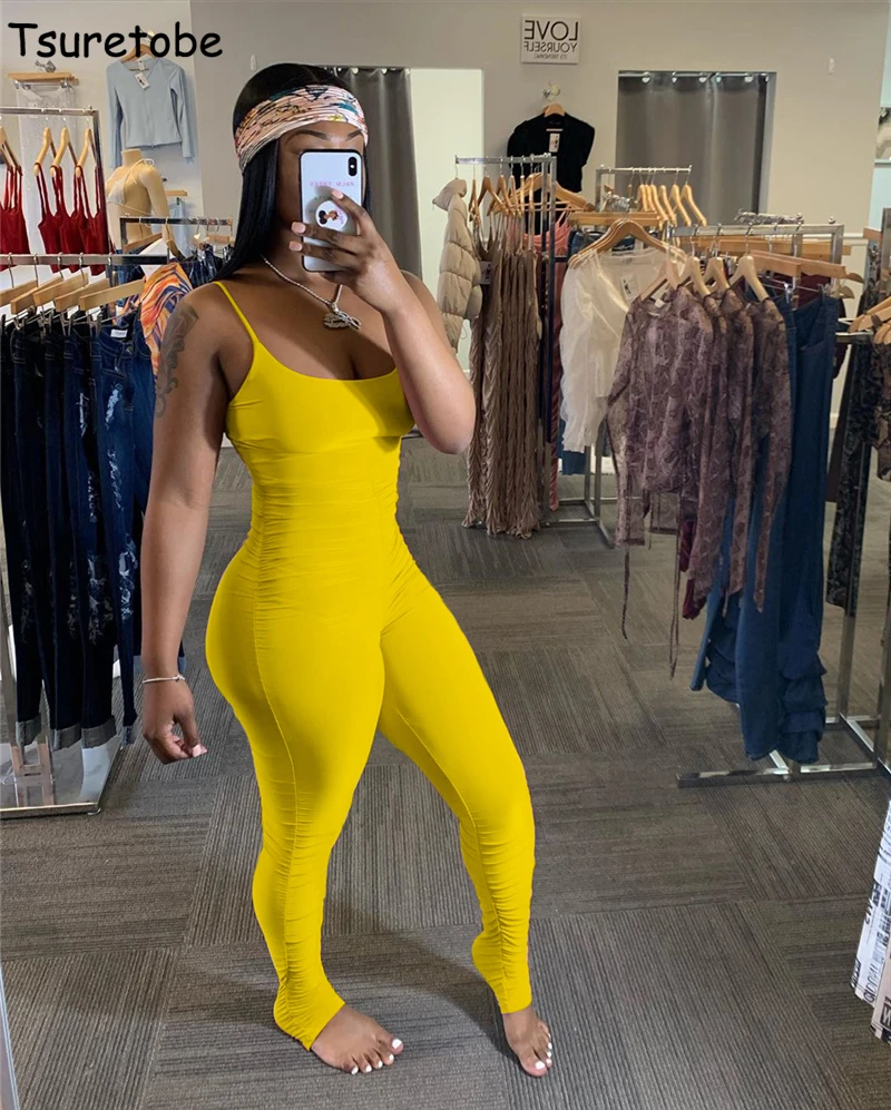 Tsuretobe Stacked Jumpsuit Women Skinny Rompers Sleeveless Spaghetti Strap Overalls Stacked Leggings Bodycon Club Outfits Female
Tsuretobe Stacked Jumpsuit Women Skinny Rompers Sleeveless Spaghetti Strap Overalls Stacked Leggings Bodycon Club Outfits Female