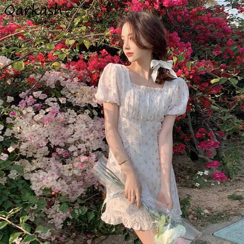 Derss Women Kawaii Short Puff Sleeve Cute Floral A-line Korean Style Edible Tree Fungus Summer Vacation Slim Fashion Retros Ins
Derss Women Kawaii Short Puff Sleeve Cute Floral A-line Korean Style Edible Tree Fungus Summer Vacation Slim Fashion Retros Ins