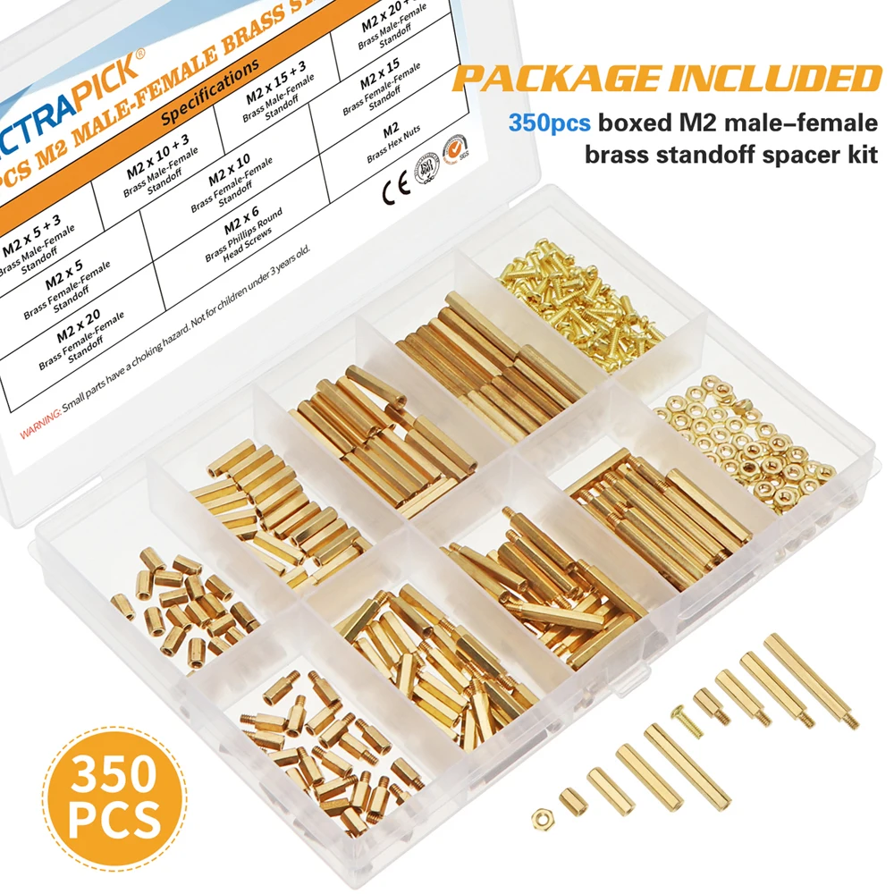 350/280pcs Brass Bolts Standoff Glod M2 M2.5 Thread Spacer Stand-Off Hex Screws Nut Assortment Box kit Set With Plastic Box
350/280pcs Brass Bolts Standoff Glod M2 M2.5 Thread Spacer Stand-Off Hex Screws Nut Assortment Box kit Set With Plastic Box
